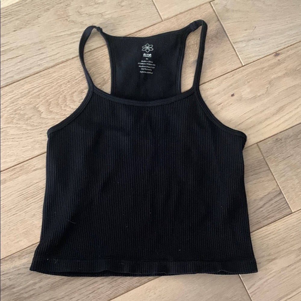 Black Ribbed Tank Top